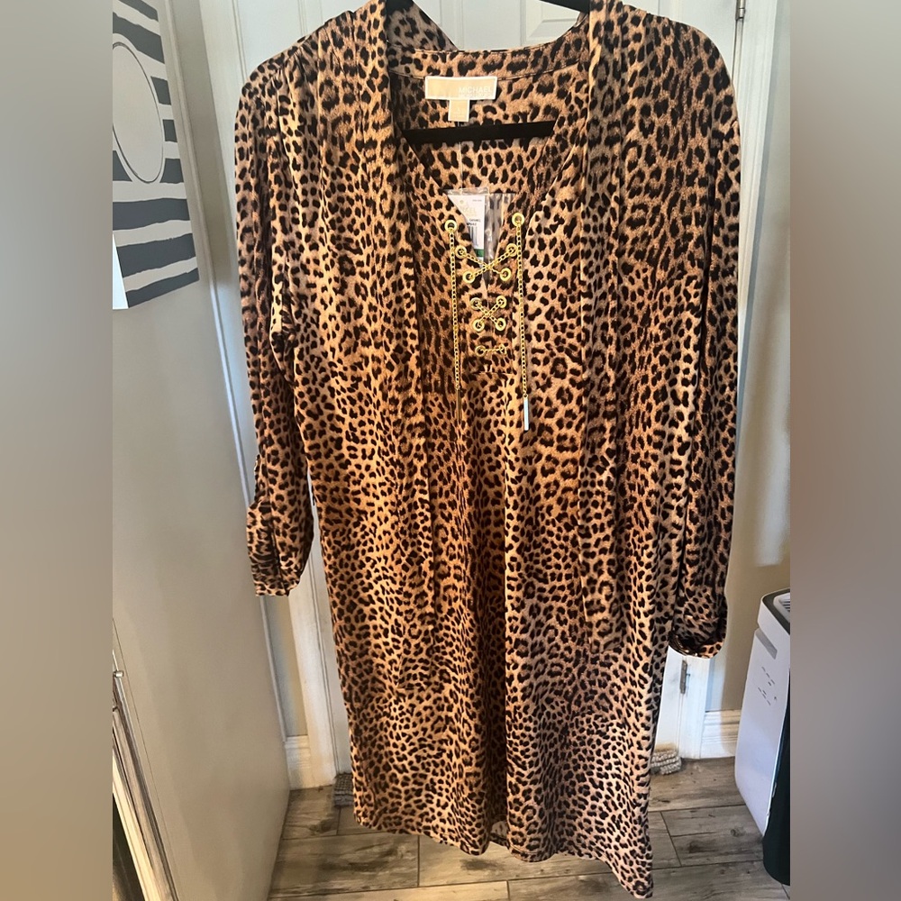 Michael Kors Brown Leopard Print Dress